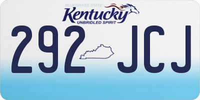 KY license plate 292JCJ