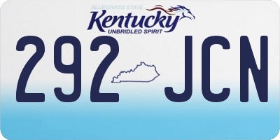 KY license plate 292JCN