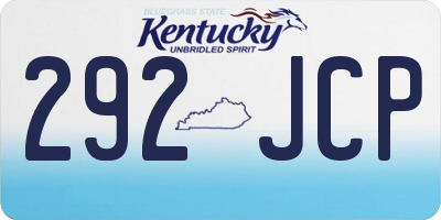 KY license plate 292JCP