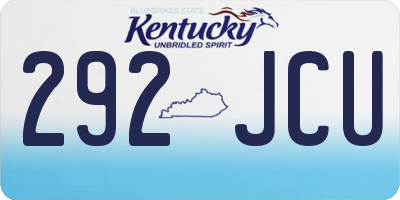 KY license plate 292JCU