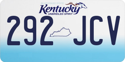 KY license plate 292JCV