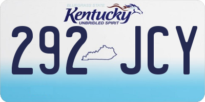 KY license plate 292JCY