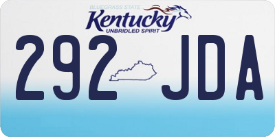 KY license plate 292JDA