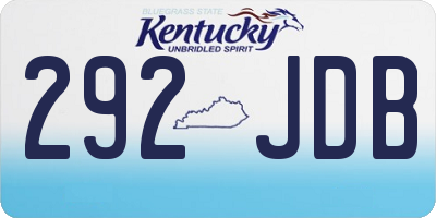 KY license plate 292JDB