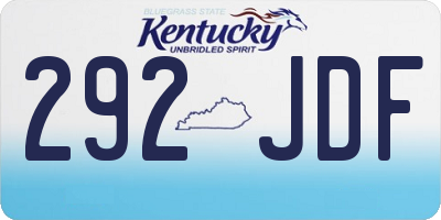 KY license plate 292JDF