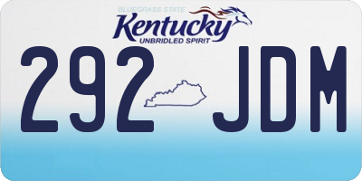 KY license plate 292JDM