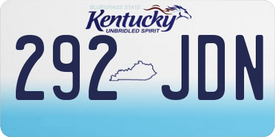 KY license plate 292JDN