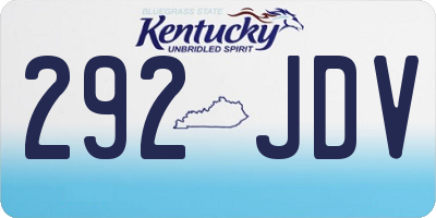 KY license plate 292JDV