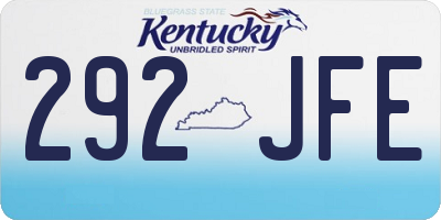 KY license plate 292JFE