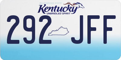 KY license plate 292JFF