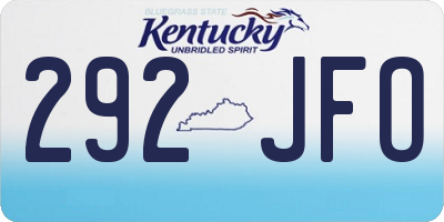 KY license plate 292JFO