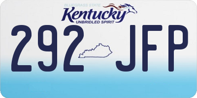 KY license plate 292JFP