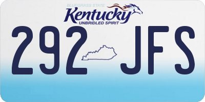 KY license plate 292JFS