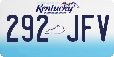 KY license plate 292JFV