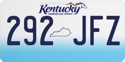 KY license plate 292JFZ