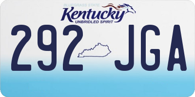 KY license plate 292JGA