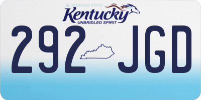 KY license plate 292JGD
