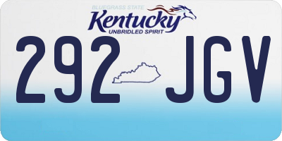 KY license plate 292JGV