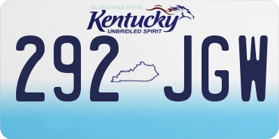 KY license plate 292JGW