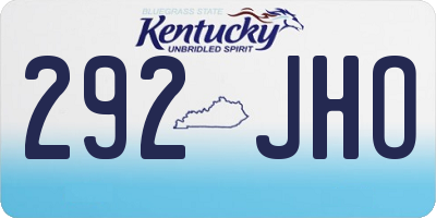 KY license plate 292JHO