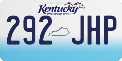 KY license plate 292JHP