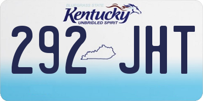 KY license plate 292JHT