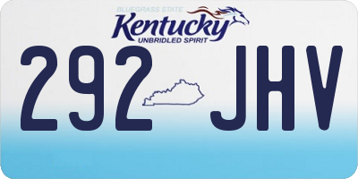 KY license plate 292JHV