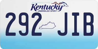 KY license plate 292JIB