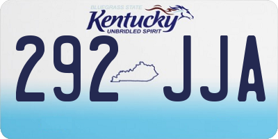 KY license plate 292JJA