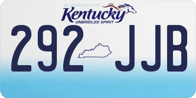 KY license plate 292JJB