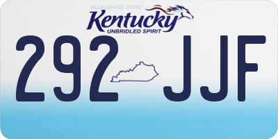 KY license plate 292JJF