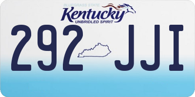 KY license plate 292JJI