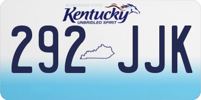 KY license plate 292JJK