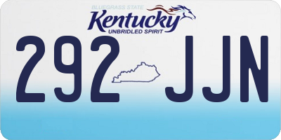 KY license plate 292JJN