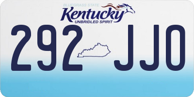 KY license plate 292JJO