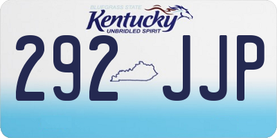 KY license plate 292JJP