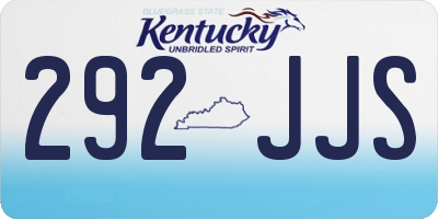 KY license plate 292JJS