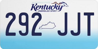 KY license plate 292JJT
