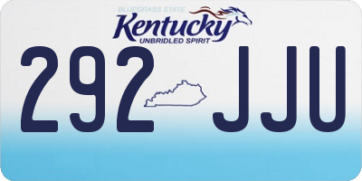 KY license plate 292JJU