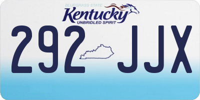 KY license plate 292JJX