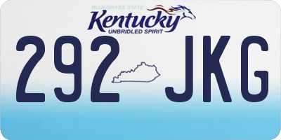 KY license plate 292JKG