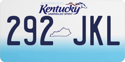 KY license plate 292JKL
