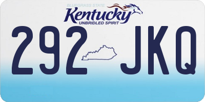 KY license plate 292JKQ