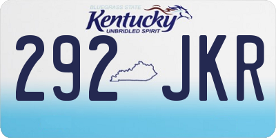 KY license plate 292JKR