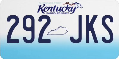 KY license plate 292JKS