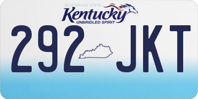 KY license plate 292JKT
