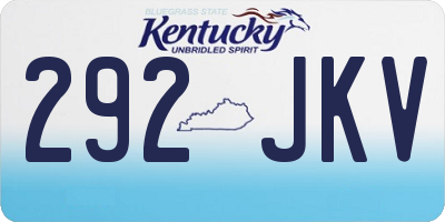 KY license plate 292JKV
