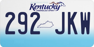 KY license plate 292JKW