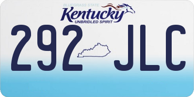KY license plate 292JLC
