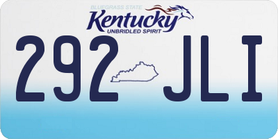 KY license plate 292JLI